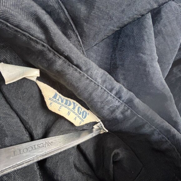 Indygo Kenar Womens Black Double-Breasted Long Trench Coat Free Size Pockets - Picture 3 of 7